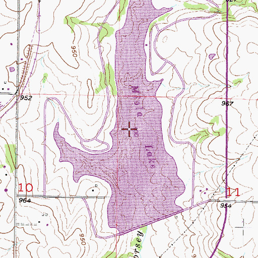 Topographic Map of Miola Lake, KS