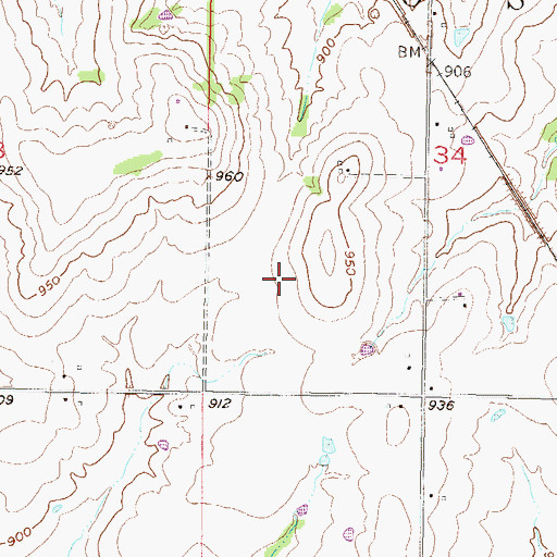 Topographic Map of Township of Osage, KS