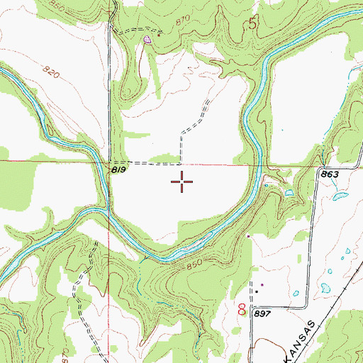 Topographic Map of Hollister Wildlife Area, KS