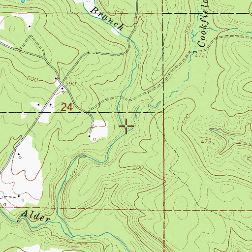 Topographic Map of Cookfield Branch, AR