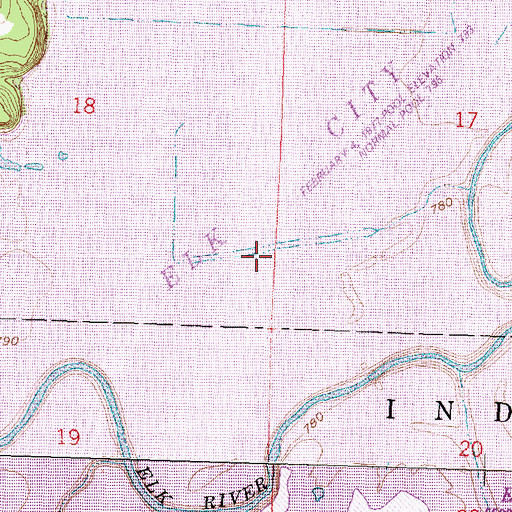 Topographic Map of Elk City Lake, KS