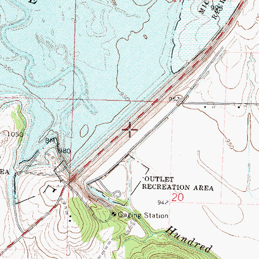 Topographic Map of Pomona Dam, KS