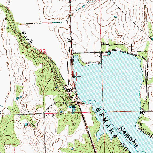 Topographic Map of Nemaha County State Lake Dam, KS
