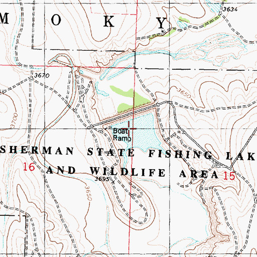 Topographic Map of Sherman County State Lake, KS