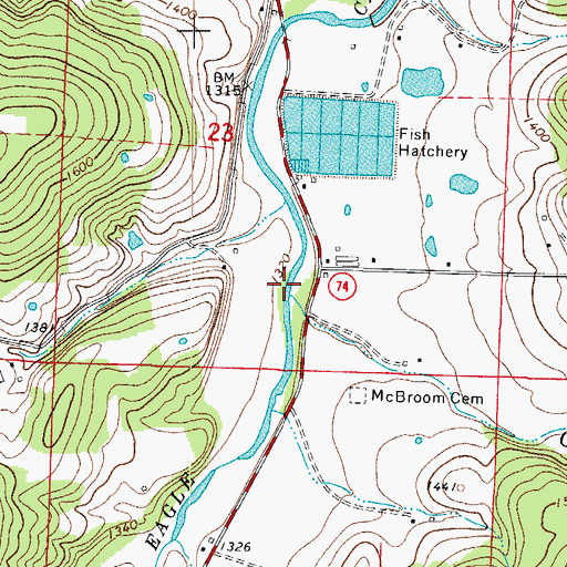 Topographic Map of Coon Branch, AR