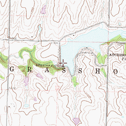 Topographic Map of Atchison County Dam, KS
