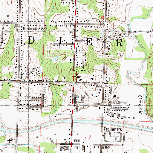 Topographic Map of Northland Christian Church, KS