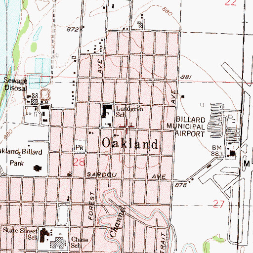 Topographic Map of Oakland United Presbyterian Church, KS