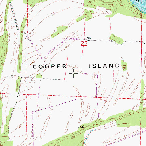 Topographic Map of Cooper Island, AR