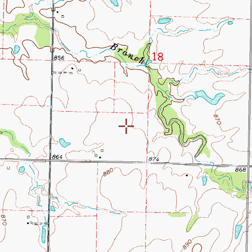 Topographic Map of Cherokee Plains, KS