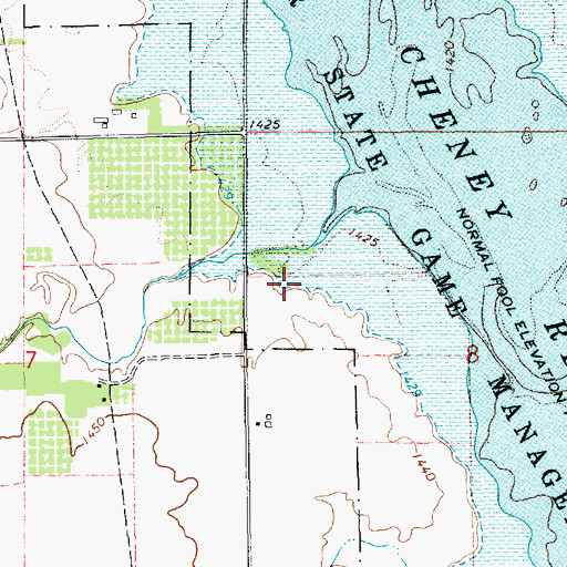 Topographic Map of Blue River Wildlife Area, KS