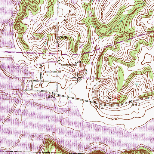 Topographic Map of Old Town Public Use Area, KS