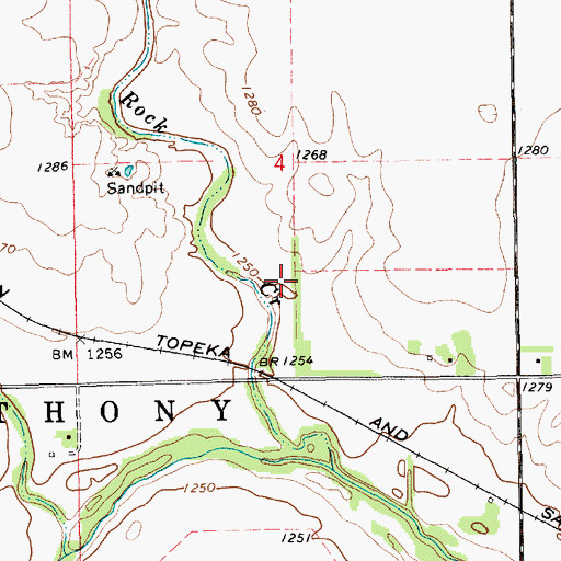Topographic Map of Hawk, KS