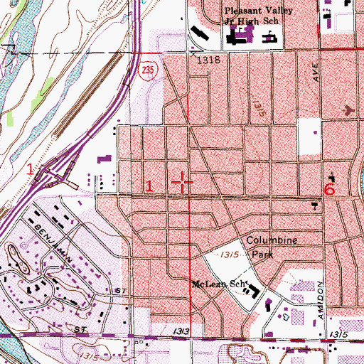 Topographic Map of Northwest Heights Baptist Church, KS