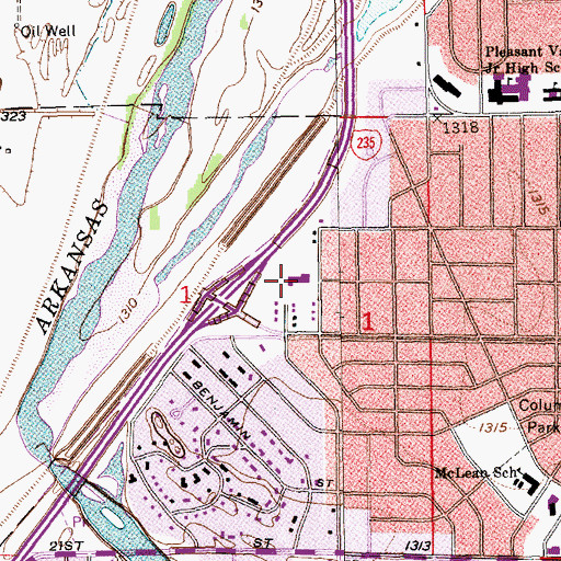 Topographic Map of Northridge Friends Church, KS