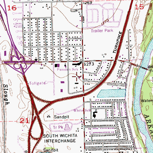 Topographic Map of Harmony Southern Baptist Church, KS
