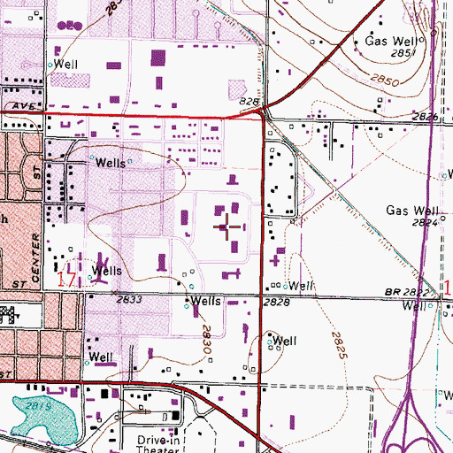 Topographic Map of Garden City Community College, KS