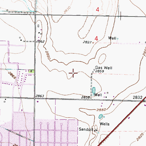 Topographic Map of Garden City High School, KS