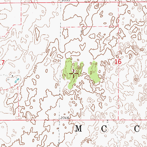 Topographic Map of Pratt Sandhills Wildlife Area, KS