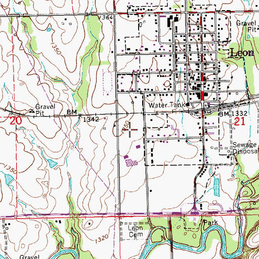 Topographic Map of Bluestem Elementary School, KS