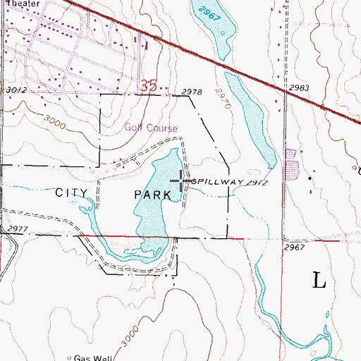 Topographic Map of Ulysses City Lake, KS