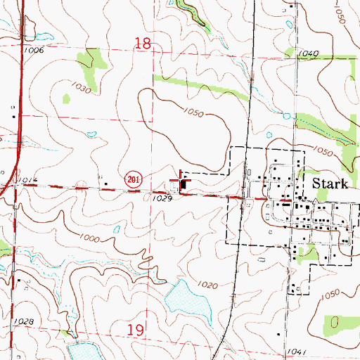 Topographic Map of Stark Elementary School, KS