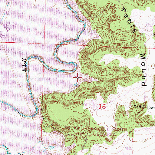 Topographic Map of Squaw Creek Cove North Public Use Area, KS