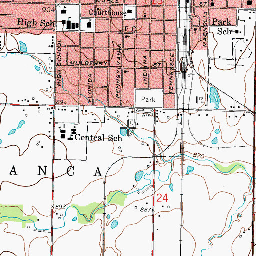 Topographic Map of Cherokee County Fairgrounds, KS