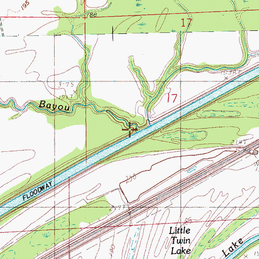 Topographic Map of Cow Bayou, AR