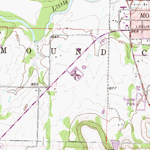 Topographic Map of Jayhawk - Linn High School, KS