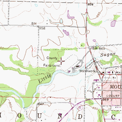 Topographic Map of Linn County Fairgrounds, KS