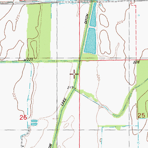 Topographic Map of Cow Lake Ditch, AR