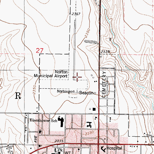 Topographic Map of Norton Municipal Airport, KS