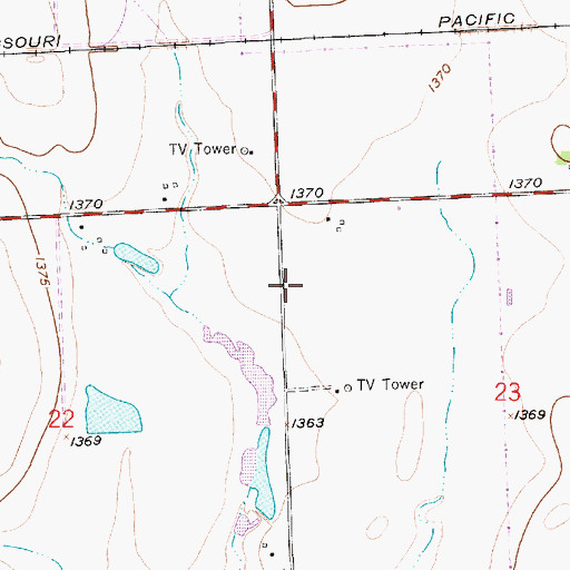 Topographic Map of KKRD-FM (Wichita), KS