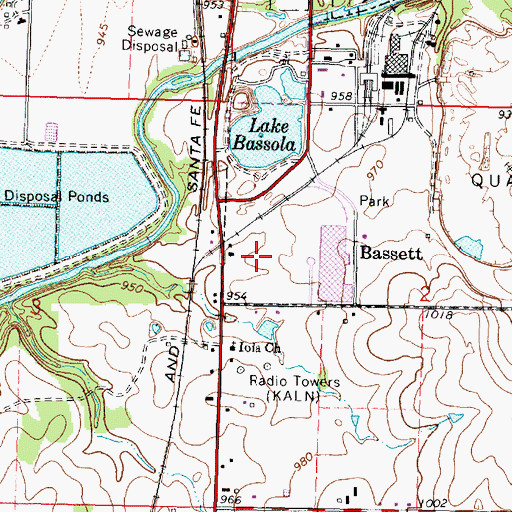 Topographic Map of KIKS-AM (Iola), KS