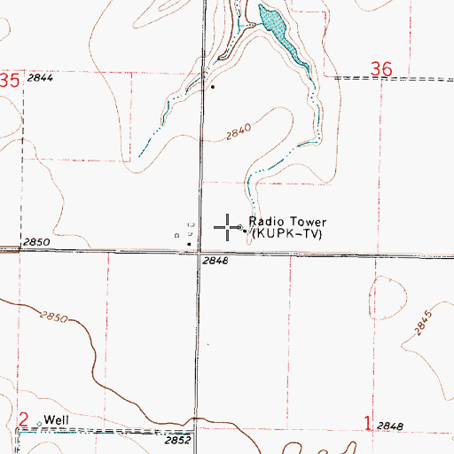 Topographic Map of KUPK-TV (Garden City), KS