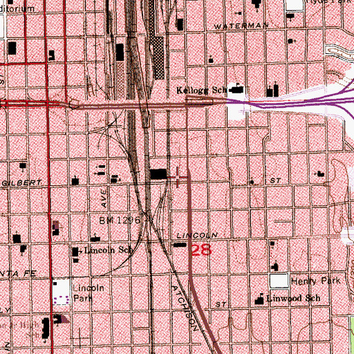 Topographic Map of Washington Square, KS
