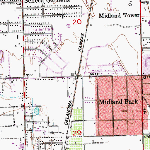 Topographic Map of Gladys (historical), KS