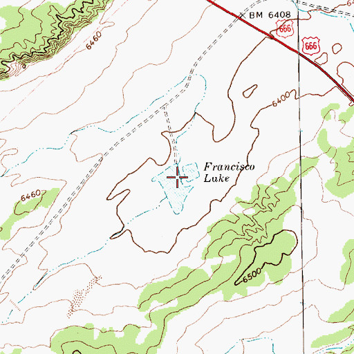 Topographic Map of Francisco Lake, AZ