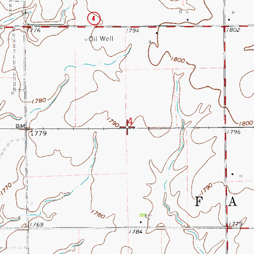 Topographic Map of Cain, KS