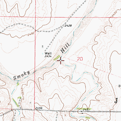 Topographic Map of Devils Canyon (historical), KS