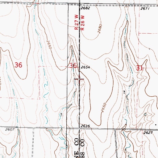 Topographic Map of Laness (historical), KS