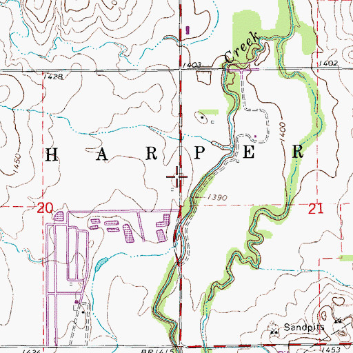 Topographic Map of Sharpscreek (historical), KS