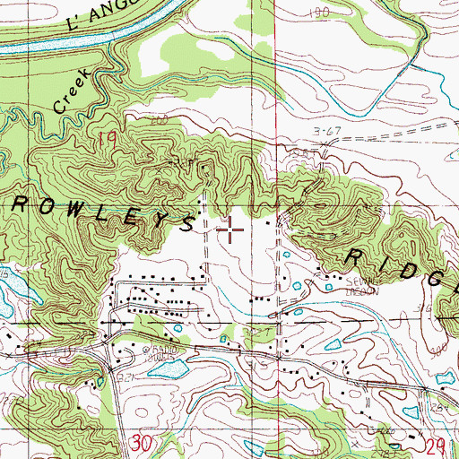 Topographic Map of Crowley Ridge, AR