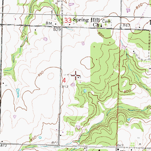 Topographic Map of Parker (historical), KS