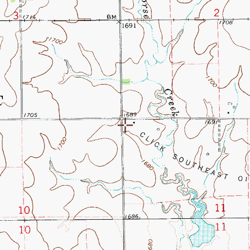 Topographic Map of Burtgestown (historical), KS