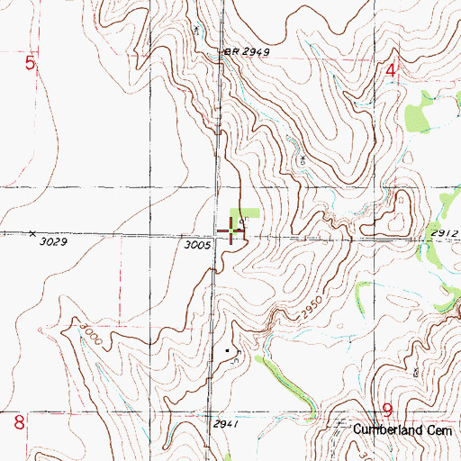 Topographic Map of Cumberland (historical), KS