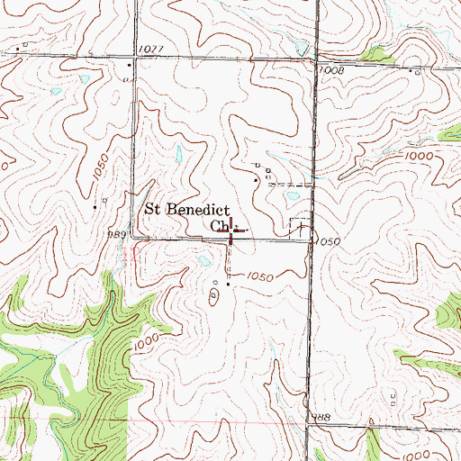 Topographic Map of Saint Benedict Church, KS