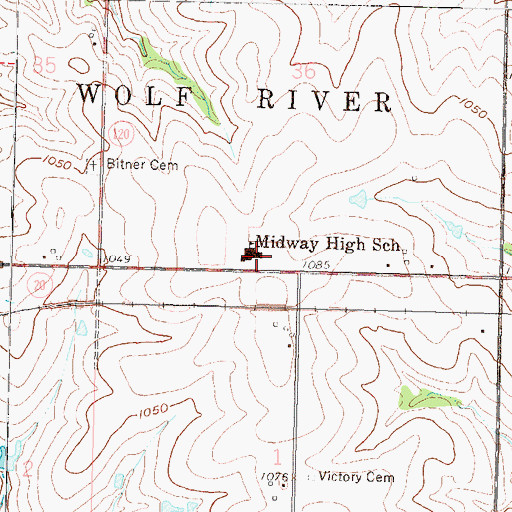 Topographic Map of Doniphan West Elementary School, KS