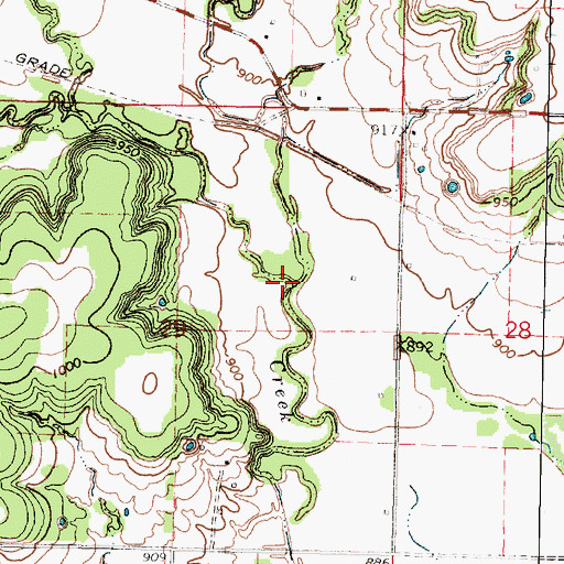 Topographic Map of Schubert Creek, KS